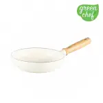 【GREENPAN】GREENCHEF 專利鑽石不沾鍋 東京木紋 深煎鍋 24CM 奶油白(不含蓋)