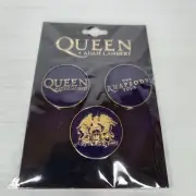 Queen Adam Lambert The Rhapsody Tour Pin Set Of 3 Purple Badge Heavy