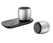 F1 Aluminium Alloy Stereo Wireless Bluetooth Speaker with Charging Dock, Support Hands-free(Silver)
