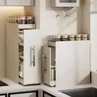 Stable Narrow Spice Rack Carbon Steel Condiment Storage Organizer for Kitchen