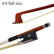 4/4 Violin bow Brazilwood with Ebony Frog, Mongolia White Horsehair for Adults