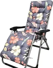 Patio Chair Cushion High Back Rocking Chair Cushion, Chaise Outdoor Mattress Recliner Quilted Thick Padded Seat Cushion Reclining Chair Rocking with Ties Sunscreen and Fade-Resistant(D)