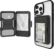 Pelican Magnetic Money Clip Wallet [Card Holder] [RFID Blocking] Heavy Duty MIL-STD Snap-on MagSafe Wallet for iPhone - Detachable Magnetic Phone Wallet for iPhone 16 Pro Max/15 Pro/14/13/12 - Black