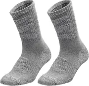 [Generic] 1 Pair W Ski Socks for Men Women Cold Weather Socks Warm & Breathable for W Sports Snowboarding Skiing Mountaineering Hiking Grey Grey