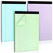 Colored Legal Pads, 3 Pack Writing Pads 8.5 X 11 Inch, Micro Perforated Notebook
