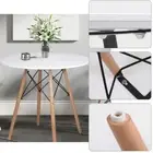 80cm White Dining Table Round Eiffel Office Kitchen Wood Leg Eames Replica
