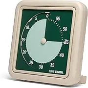 Time Timer® Retro 8 inch Eco Edition Visual Timer - 60 Minute Desk Countdown Clock Made with at Least 20% Natural Plant Material- Green Land