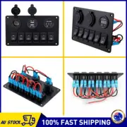 12V 6 Gang Switch Panel LED Light Rocker Circuit Breaker For Car RV Boat Marine (for: MG)