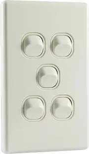 QCE Slimline 5 Gang Light Switch