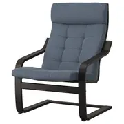 POÄNG armchair, black-brown/Gunnared blue