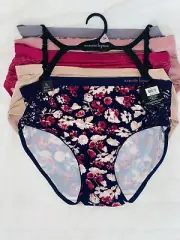 Nanette Lepore 5-Pack Underwear Panties Set Plus Size 3X Floral Print Solid