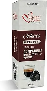 ITALIAN COFFEE FOR ESPRESSO LOVERS Italian Coffee capsules compatible with Verismo, CBTL, Caffitaly, K-fee systems (80 pods LUNGO blend)