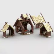 MOC-96080 Village Series: Seafaring People Mead Hall with Interior 746 Pieces