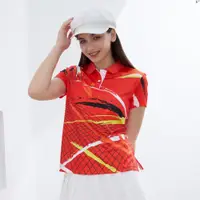 在飛比找PChome24h購物優惠-【LEIDOOE】印花細針雙面排汗女短POLO衫(96219
