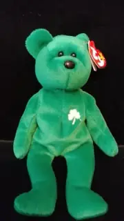 Vintage Green Erin TY Beanie Baby - NWT PE Pellets