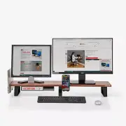Dual Monitor Riser Stand for 2 Monitors Extra Long Desk Table Top Organiser