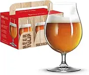 Spiegelau Beer Classics Tulip Beer Glasses Set of 6, Crystal Glasses, Belgian Style Beer Glasses, Glassware Drinking Glasses Set, 15.5oz