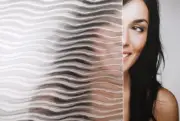 Wavy Clear Frosted Decorative Window Film Static Cling 35.5" W BTY Made in USA