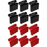 12 Cases 6 Black and 6 Red AA / AAA / CR123A Battery Holders Storage Cases