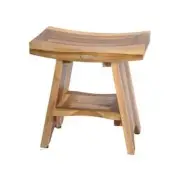 Shower Bath Stool Chair Seat W/ Shelf 18 in. Eastern Style Water Resistant Safe