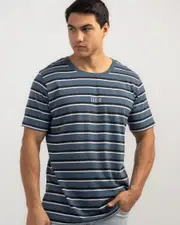 [Lucid] Lucid Men's Essential Stripe T-Shirt in Slate Size Small S Slate