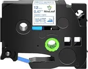 NineLeaf 1 Pack Compatible for Brother TZe-FA3 TZ-FA3 TZFA3 TZeFA3 Iron-On Fabric Navy Blue on White 12mm 1/2'' x 9.8ft 3m Label Tape Refill Work with PT-D210 D200 H110 H100 D400 D600 Label Maker