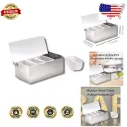 Versatile Condiment Holder with Ice Pack Storage - 4 Compartments for Freshness