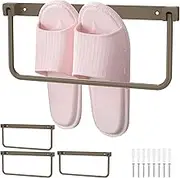 US 2Pcs / 4Pcs RV Shoe Rack Foldable Wall Shoe Holder Space Saving Camper Shoe Organizer Practical Wall Shoes Shelf Reusable Shoe Wall Hanger for RV Camper Motorhome(4,silver)