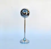 Space Age Ball Clock watch Silver with alarm and light eye