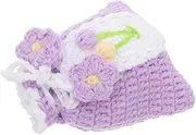 [ROMISBABA] Knitted Mini Coin Bag Drawstring Pouch for Women Portable Crochet Purse