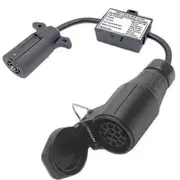 Usa To European Trailer Light Converter 7 Flat Socket (us Vehicle) To 13-pin Round Plug (eu Trailer