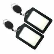 2 Sets Retractable Lanyard ID Badge Opal Card Holder Business Pass