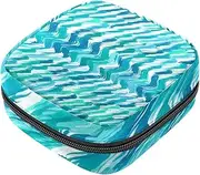 Period Bag,Sanitary Napkin Storage Bag,Wave Graphics Line Texture,Tampon Bag for Purse