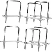 IWOWHERO 6 Sets Square u Bolts Set Stainless Steel Square U-Bolts for Cars Trucks and Marine Use U-clamp Bolts Nuts and Plates