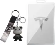 ziyue for Tesla Key Card Holder TPU Car Key Fob Cover Protector Case with Bea...