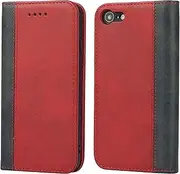 SunYoo for iPhone SE 2022 / SE 2020 Wallet Case with Card Holders for Women Men Portefeuille for iPhone 8 7 SE2022 SE2020 Coque ?tui Pour Femmes Homme Leather Magnetic Book Flip Cover Red Black