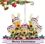 KERANEET Personalised Christmas Ornaments Christmas Tree Decoration Christmas Tree Pendant Christmas Baubles Personalised Christmas Tree Decoration with Family Name for DIY
