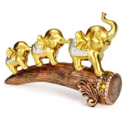 Gold Happy Elephant Decorations Ornament Statue Decorative Figurines Home Office
