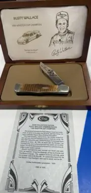 CASE XX 1989 RUSTY WALLACE WINSTON CUP LIMITED ED COKE BOTTLE KNIFE IN BOX B11