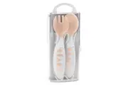 Beaba 2nd Stage Toddler Training Feeding Fork & Spoon - Nude