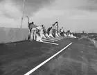 Building retaining wall around 25-mile Daytona International Speed- Old Photo