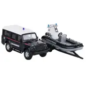 1/43 SUV Coast Guard Police Fire Truck With Speedboat Alloy Model Souvenir