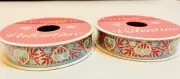 NEW! CELEBRATE IT! 5/8 IN x 4 YDS VALENTINE'S RIBBON LIGHT BLUE w/ WHITE HEARTS