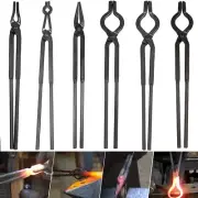 6Pcs Knife Making Tongs Tools Set Beginner Blacksmith Forge Tongs Anvil Vise Kit