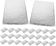 LOORGVEL 50pcs Aluminum Foil Insulation Mat Sound Deadening for Insulation and Noise Reduction for Cars Homes and Offices Silver