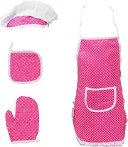 HONITANO 1 Set Kitchen Baking Apron Hat Glove Mat for Safe Cooking for Pretend Play Develops Life Skills Encourages Sharing