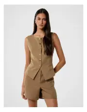 [Forever New] Bea Snap Front Vest in Brown