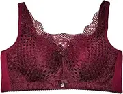 [ANRIO] Sexy Lace Bralette for Women Thin Pocketed Mastectomy Bras Plus Size Wireless Bandeau Bra Prosthesis Bras Underwear (Color : Purple, Size : M/Medium)
