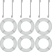6 Sets ~ 8 in Wire Wreath Frames & 6 Pc Wreath Hanger Over Door Hooks , Black