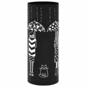 Umbrella Stand Black Steel Frame With Drip Tray Cane Walking Sticks Storage Unit